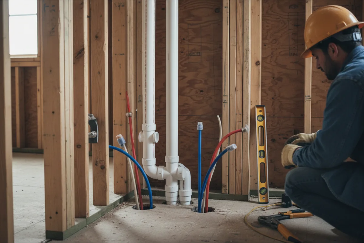 Drain and supply rough-in during Drain Cleaning in Pawling